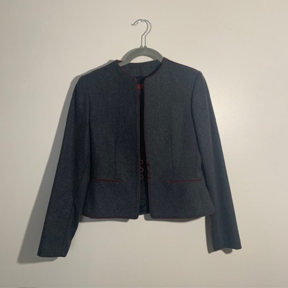Vintage Stirling Cooper London NY Wool Blend Dark‎ Academia Blazer - Size 3/4